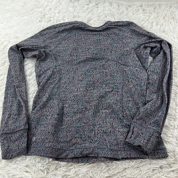 Lululemon Runderful Long Sleeve Neon Tweed Jacquard HTR Battleship Electric Cora - Picture 6 of 6